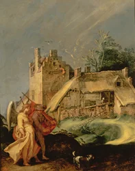 Paisaje con Tobías y el ángel, 1610-15